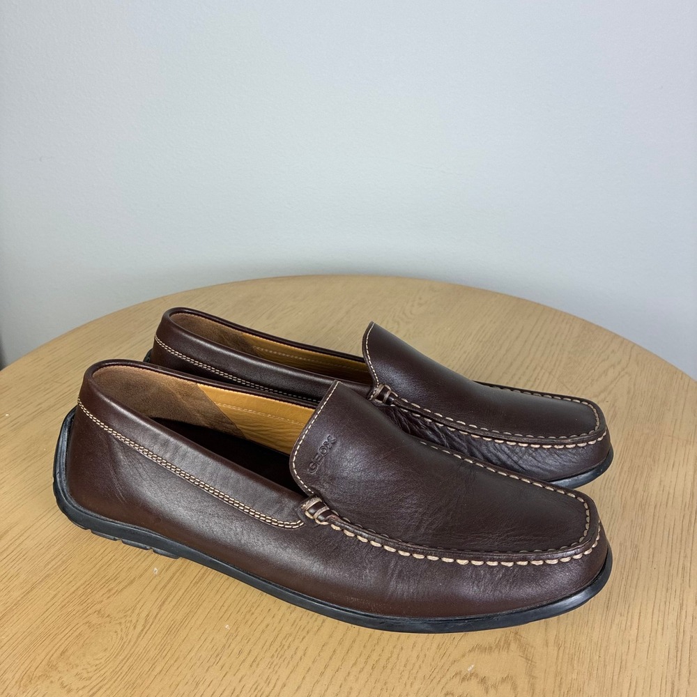Geox Respira Leather Loafers Mens EU 43 US 10 Driving Shoes Preppy Comfort Golf